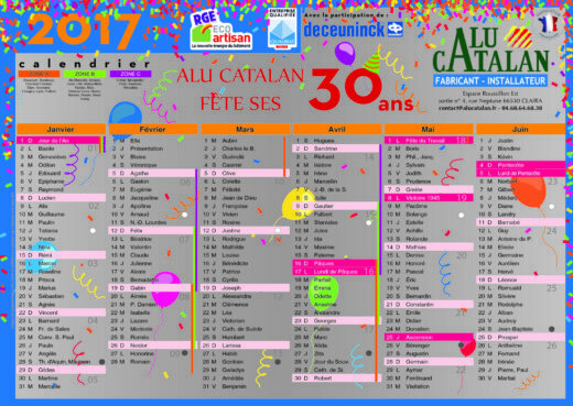 Calendriers&#x20;2017&#x20;&#x21;&#x21;